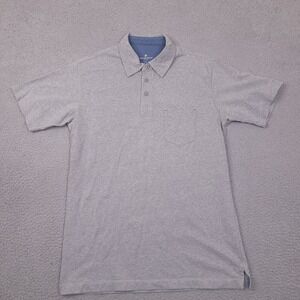 Woolrich Polo Shirt Mens Medium Gray Cotton Short Sleeve Casual Pocket Front